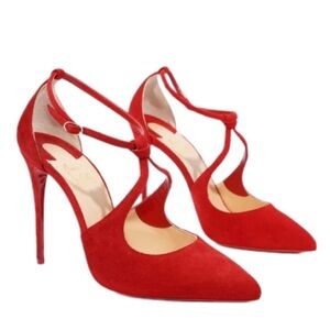 Christian Louboutin Alminetta 100mm suede heels RETAIL 795